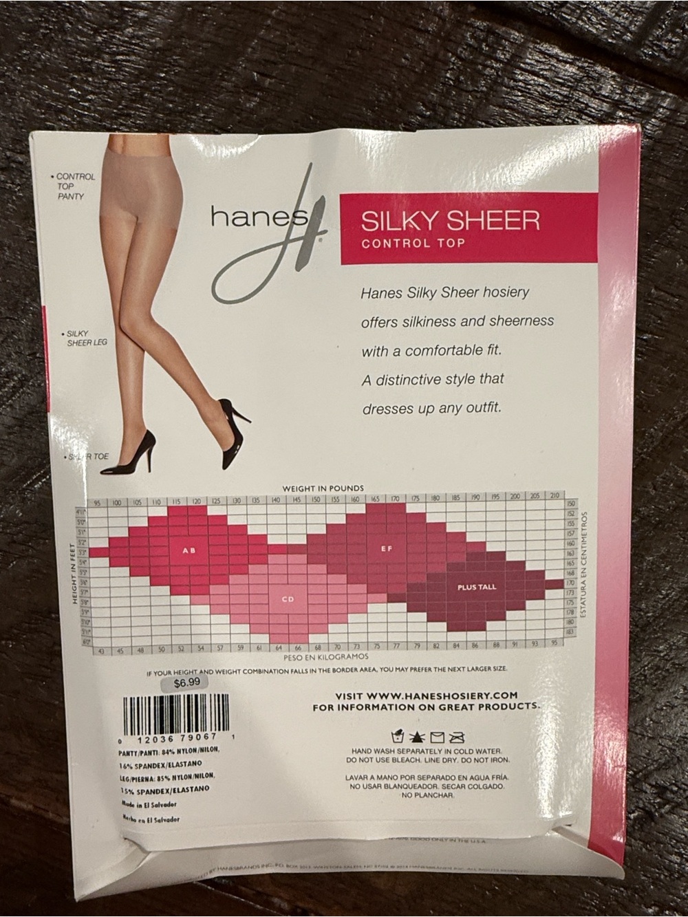 Hanes Silky Sheer Control Top Hosiery - Nude with Pink Accent - Picture 2 of 2